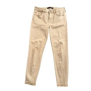 Liverpool The Crop Jeans Women 6/28 Tan Pure Cashmere Released Hem Skinny